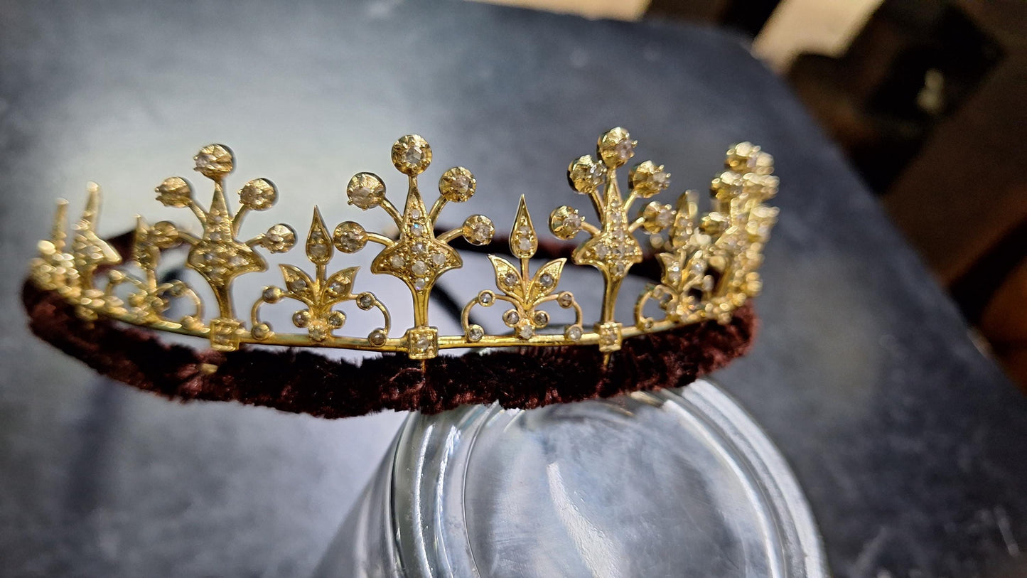 Tiara- 18ct Natural Diamond 925 Sterling Silver Tiara