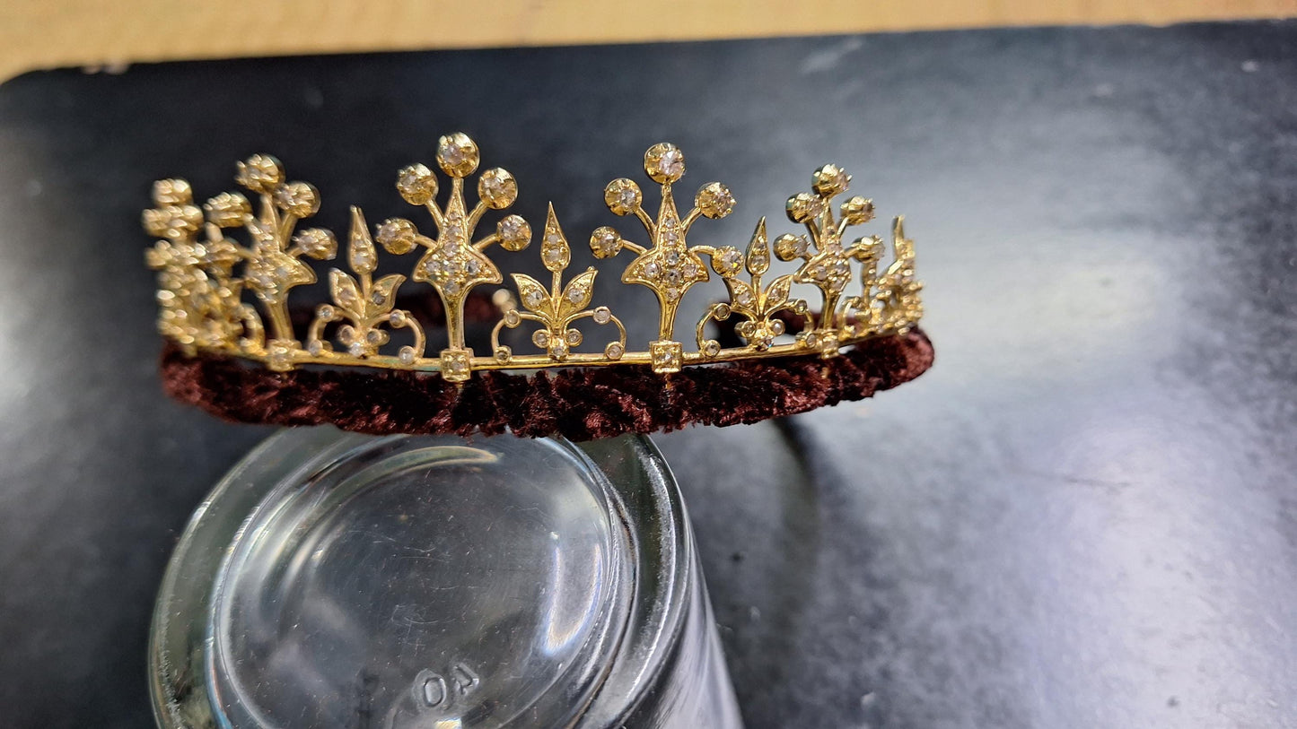 Tiara- 18ct Natural Diamond 925 Sterling Silver Tiara
