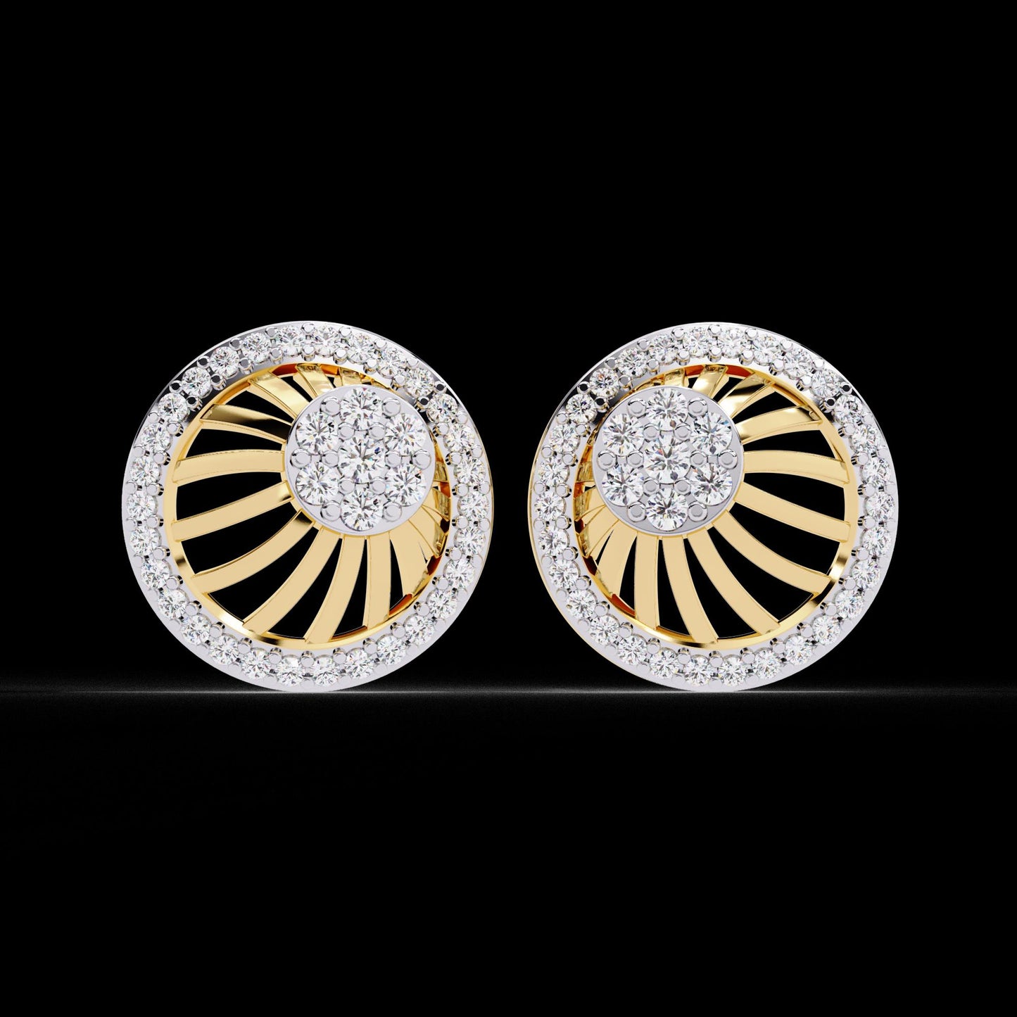 Fine jewelry Earrings. Gold earring. Abstract Style earrings.