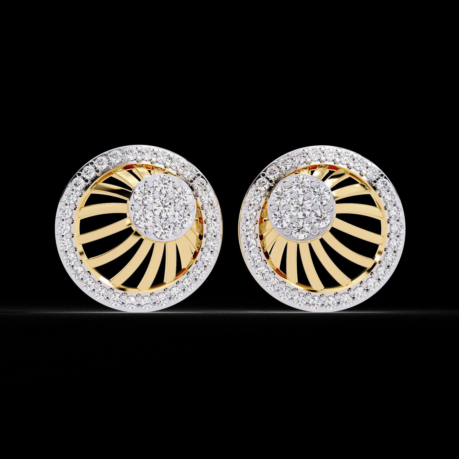 Fine jewelry Earrings. Gold earring. Abstract Style earrings.