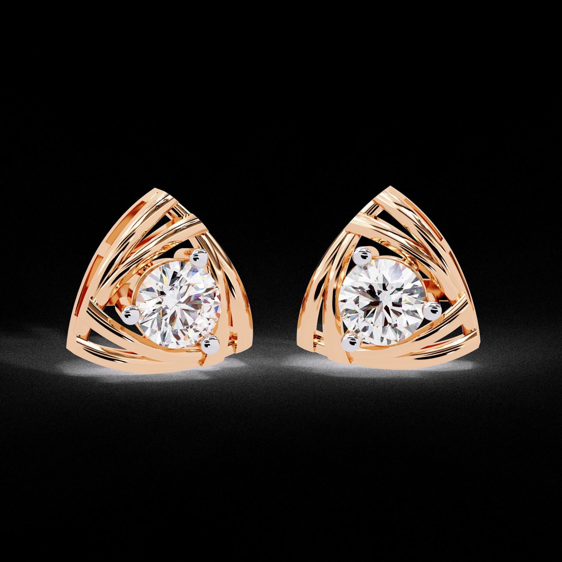 Fine jewelry Earrings. Gold earring. Abstract Style earrings.