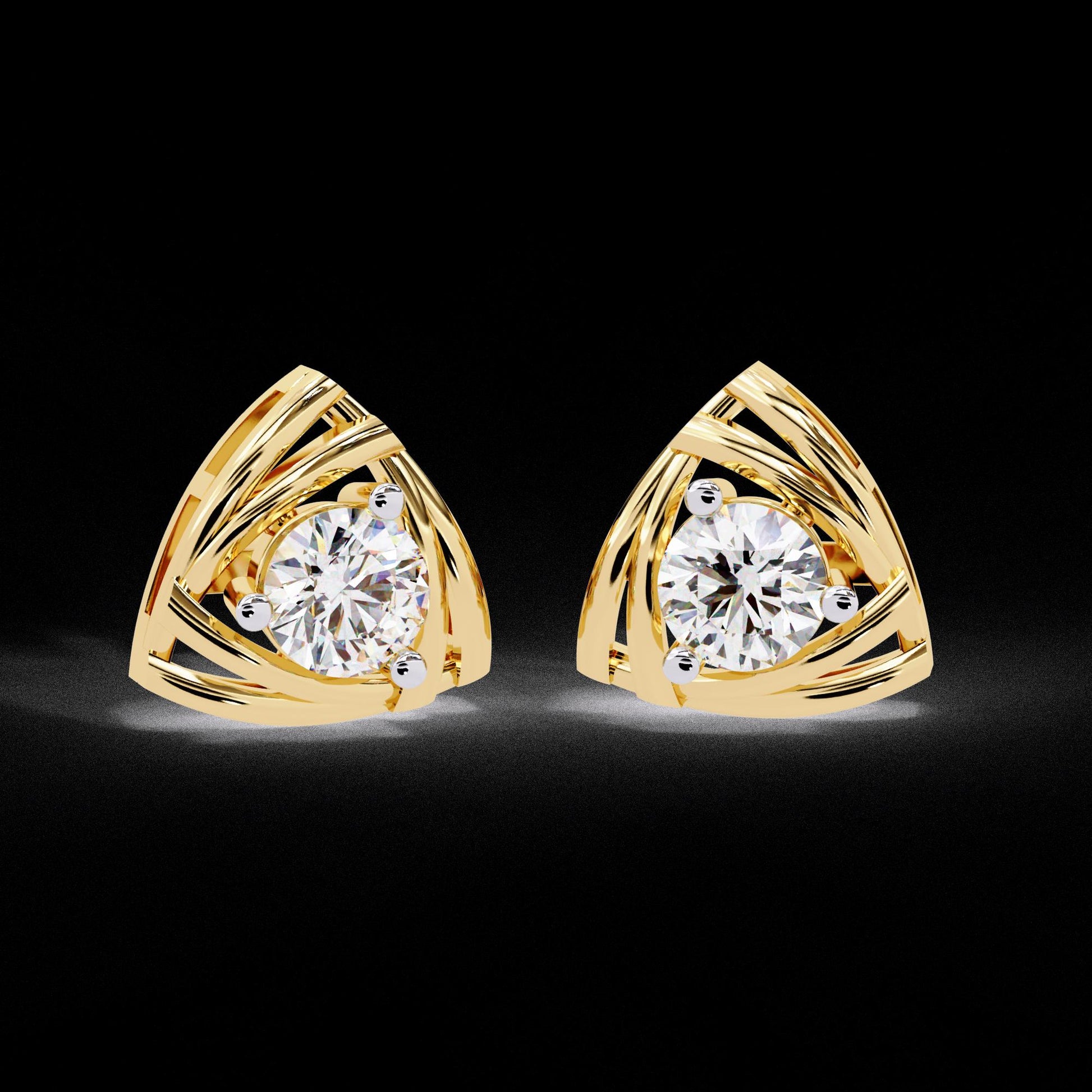 Fine jewelry Earrings. Gold earring. Abstract Style earrings.