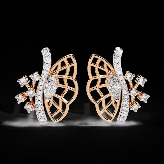 Fine jewelry Earrings. Gold earring. Abstract Style earrings.