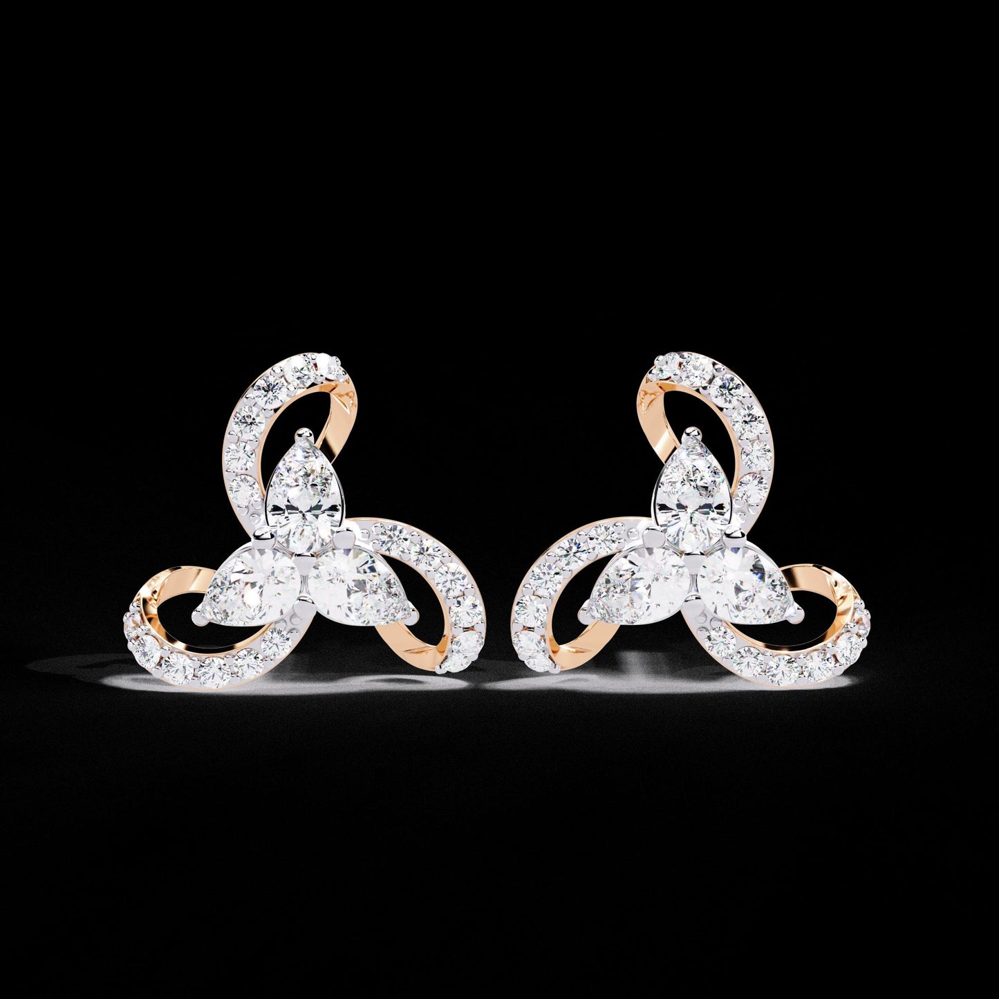 Fine jewelry Earrings. Gold earring. Abstract Style earrings.