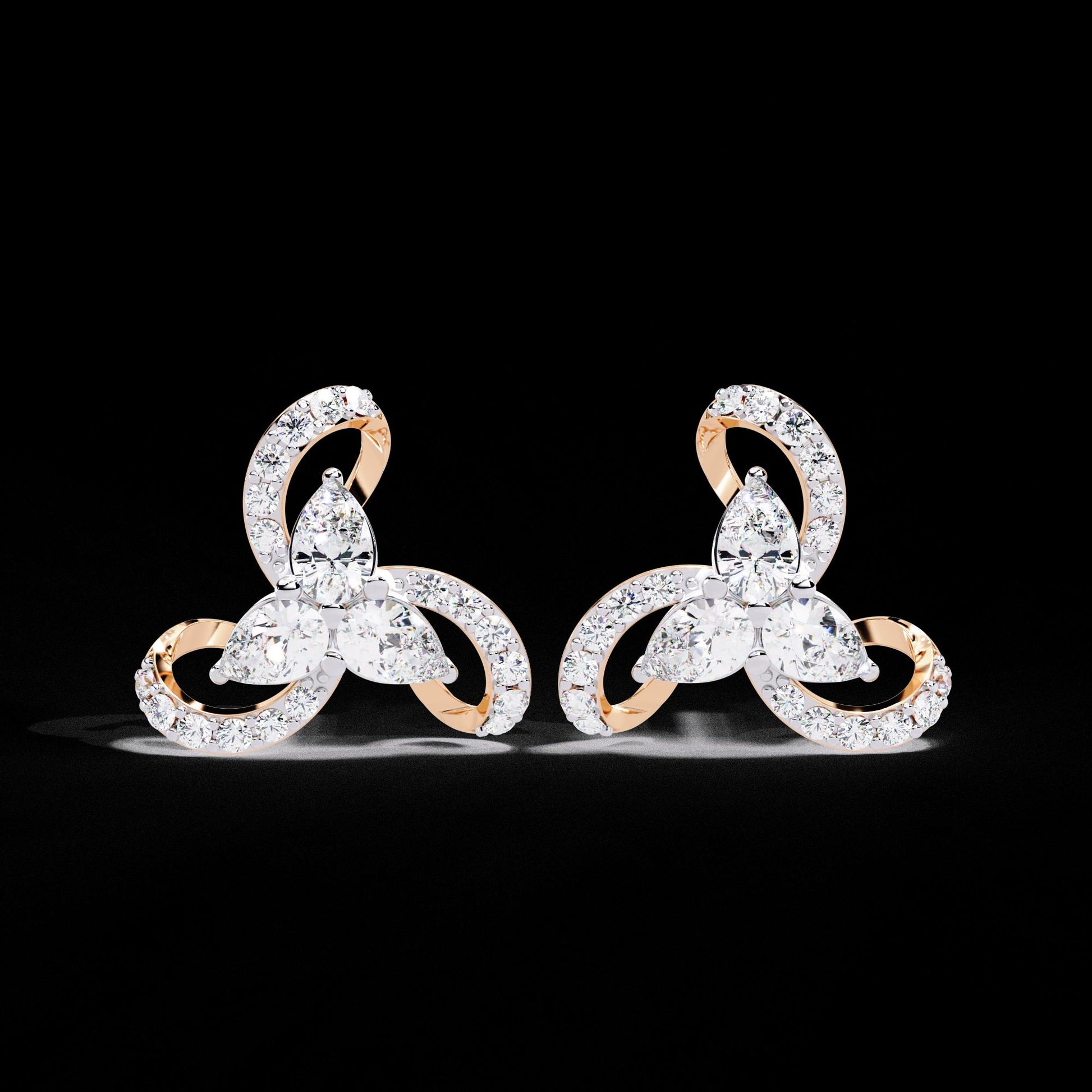 Fine jewelry Earrings. Gold earring. Abstract Style earrings.