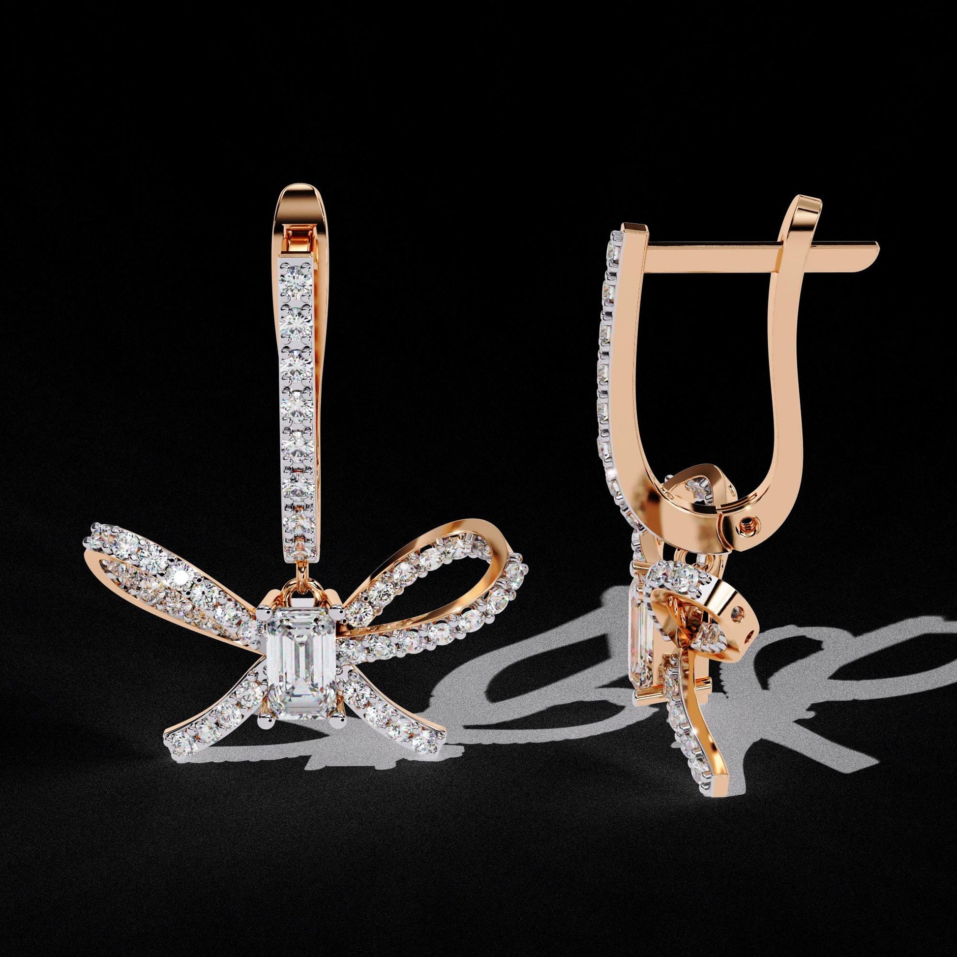 Fine jewelry Earrings. Gold earring. Abstract Style earrings.