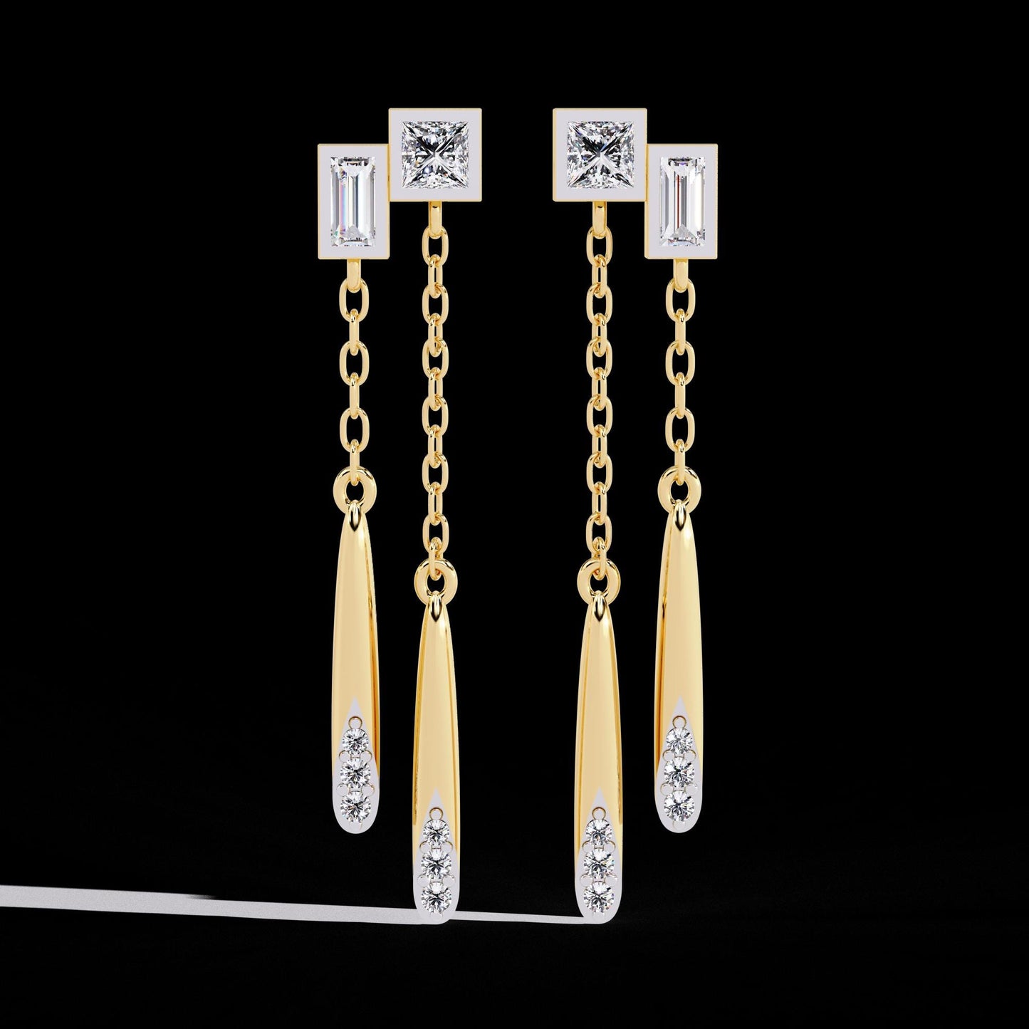Fine jewelry Earrings. Gold earring. Abstract Style earrings.