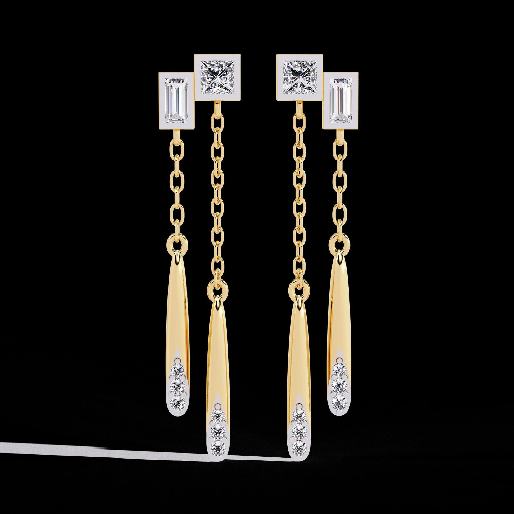 Fine jewelry Earrings. Gold earring. Abstract Style earrings.