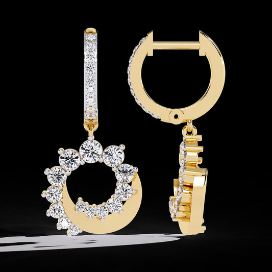 Fine jewelry Earrings. Gold earring. Abstract Style earrings.