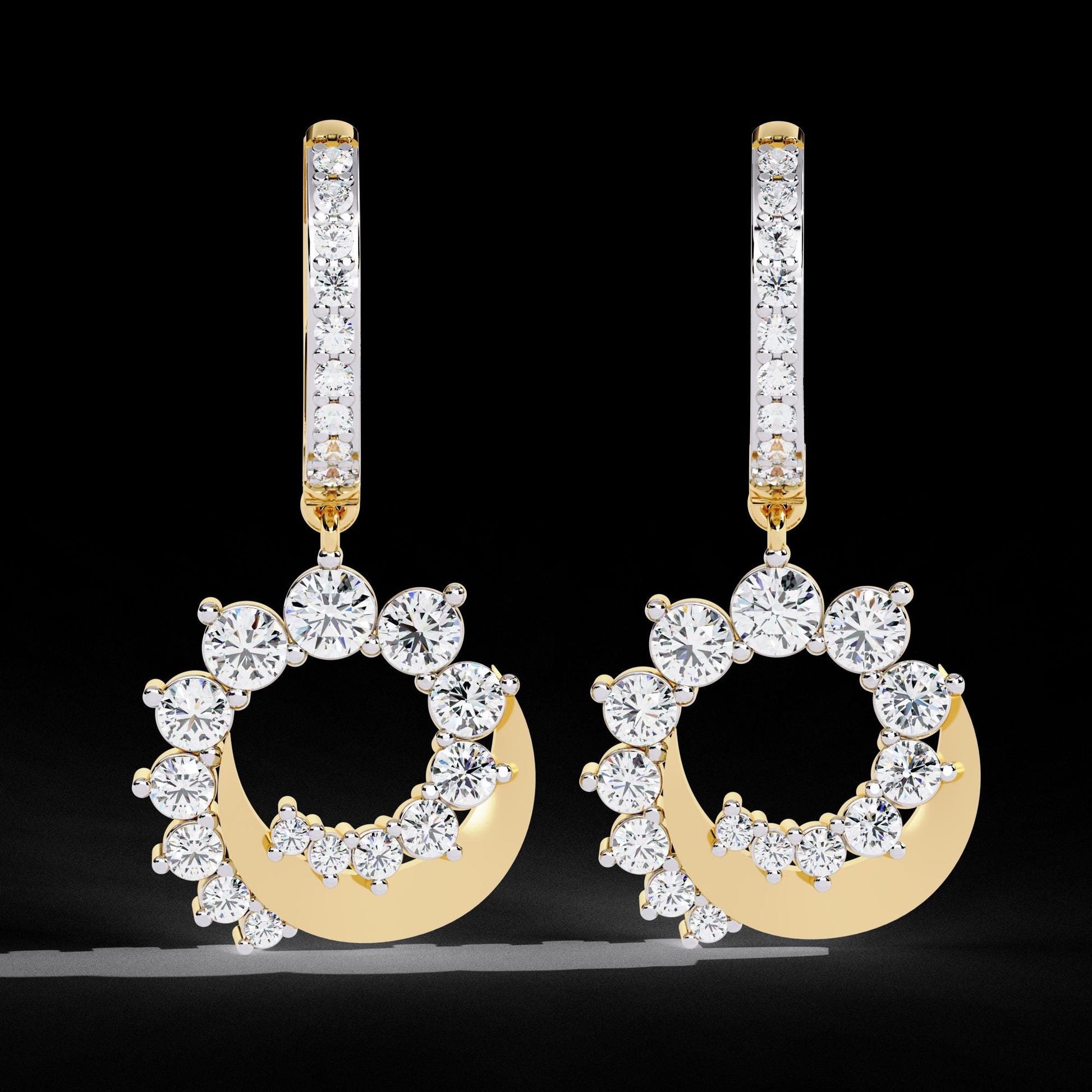 Fine jewelry Earrings. Gold earring. Abstract Style earrings.
