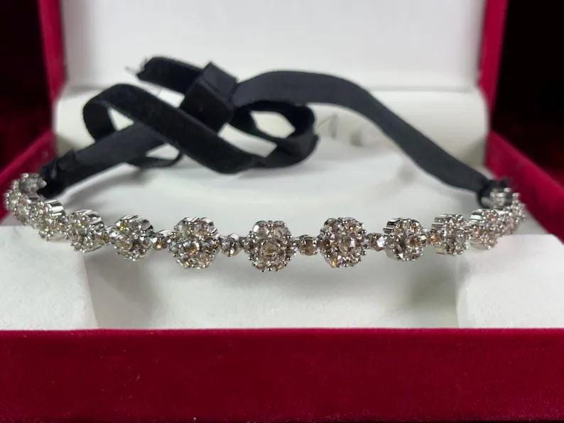 Tiara- 9ct Natural Diamond 925 Sterling Silver Headband