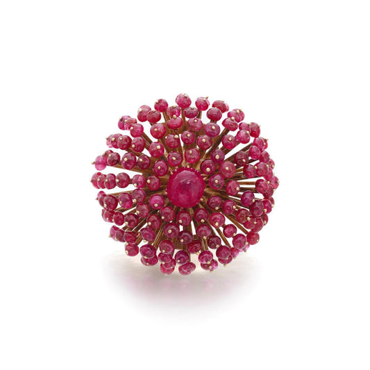 25ct Rubies 925 Sterling Silver Brooch