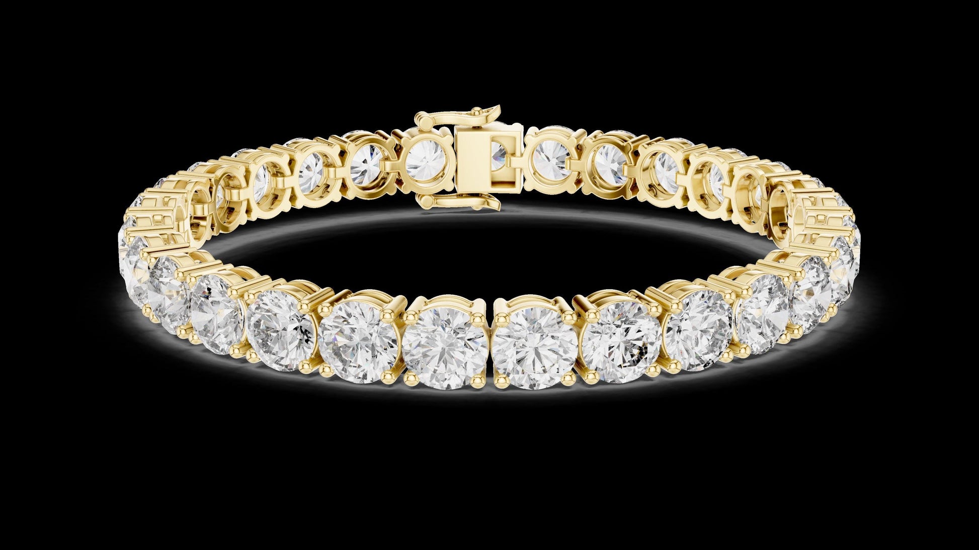 Unique Designer Tennis bracelet. Women's bracelet. High End Jewelry. Gold. Diamond. FBR00952.