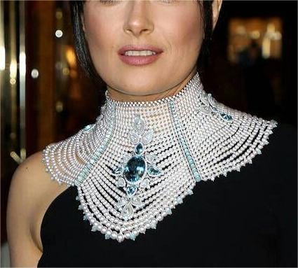 Necklace - Royal Necklace Beaded with Pearl and Blue Topaz and Diamond 925 Sterling Silver