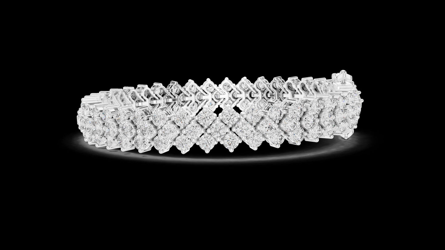 Unique Designer Tennis bracelet. Women's bracelet. High End Jewelry. Gold. Diamond. FBR0138.