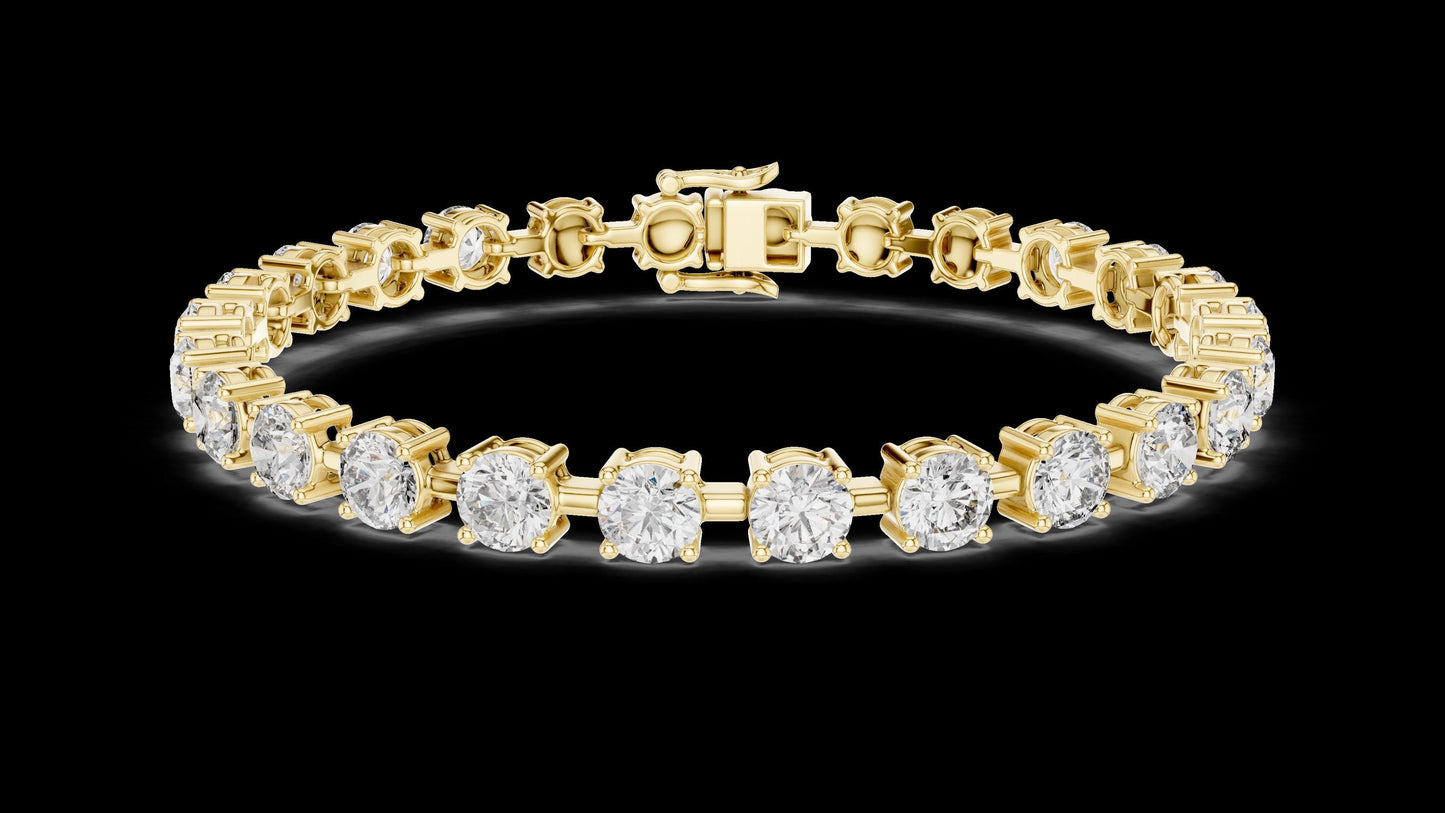 Unique Designer Tennis bracelet. Women's bracelet. High End Jewelry. Gold. Diamond. FBR0263.