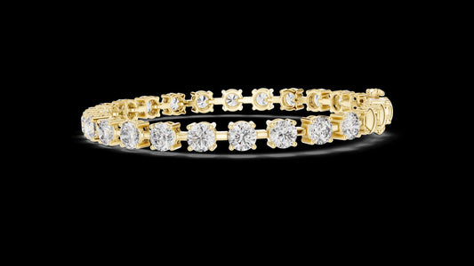 Unique Designer Tennis bracelet. Women's bracelet. High End Jewelry. Gold. Diamond. FBR0263.