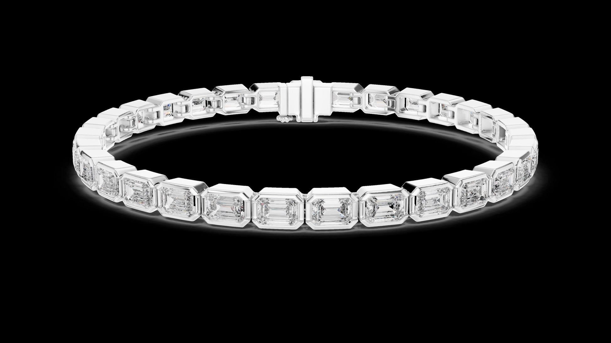 Unique Designer Tennis bracelet. Women's bracelet. High End Jewelry. Gold. Diamond. GLBR0002.
