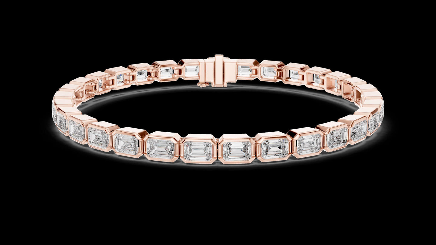 Unique Designer Tennis bracelet. Women's bracelet. High End Jewelry. Gold. Diamond. GLBR0002.