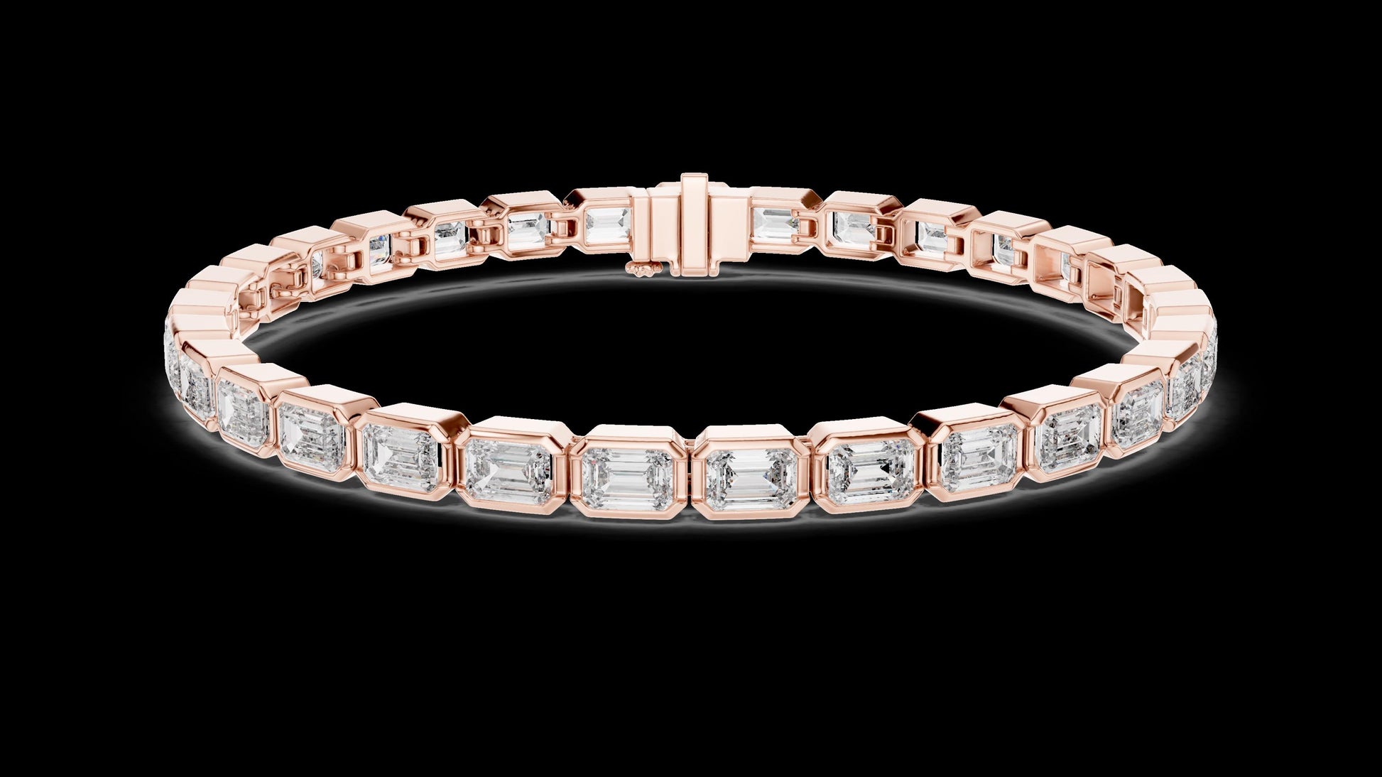 Unique Designer Tennis bracelet. Women's bracelet. High End Jewelry. Gold. Diamond. GLBR0002.