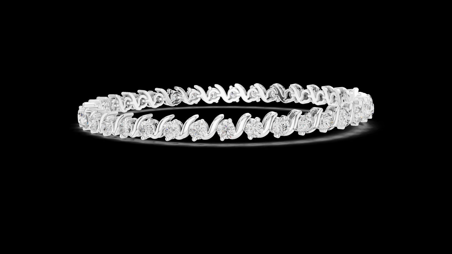 Unique Designer Tennis bracelet. Women's bracelet. High End Jewelry. Gold. Diamond. GLBR0003.