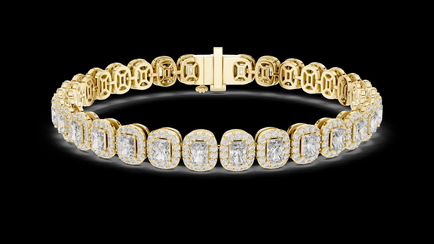 Unique Designer Tennis bracelet. Women's bracelet. High End Jewelry. Gold. Diamond. GLBR0006.