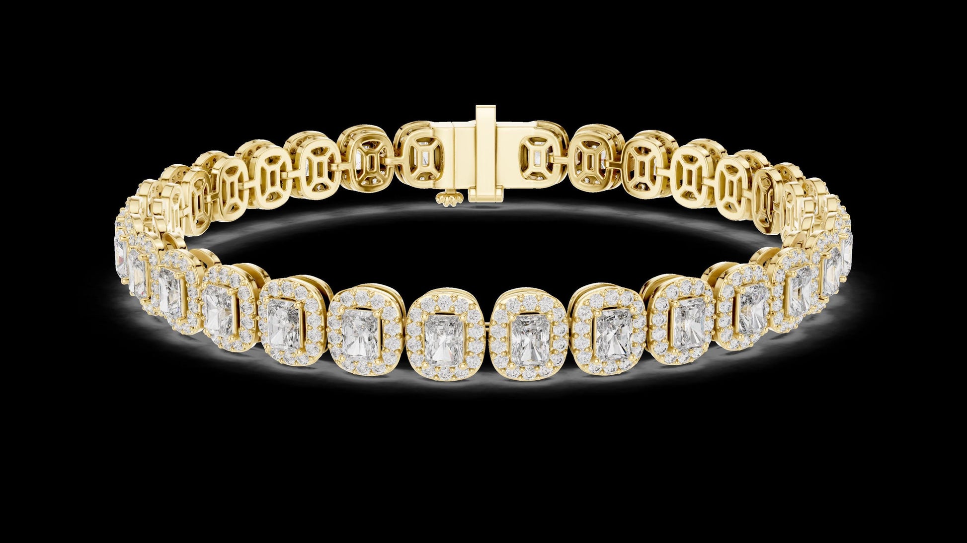 Unique Designer Tennis bracelet. Women's bracelet. High End Jewelry. Gold. Diamond. GLBR0006.