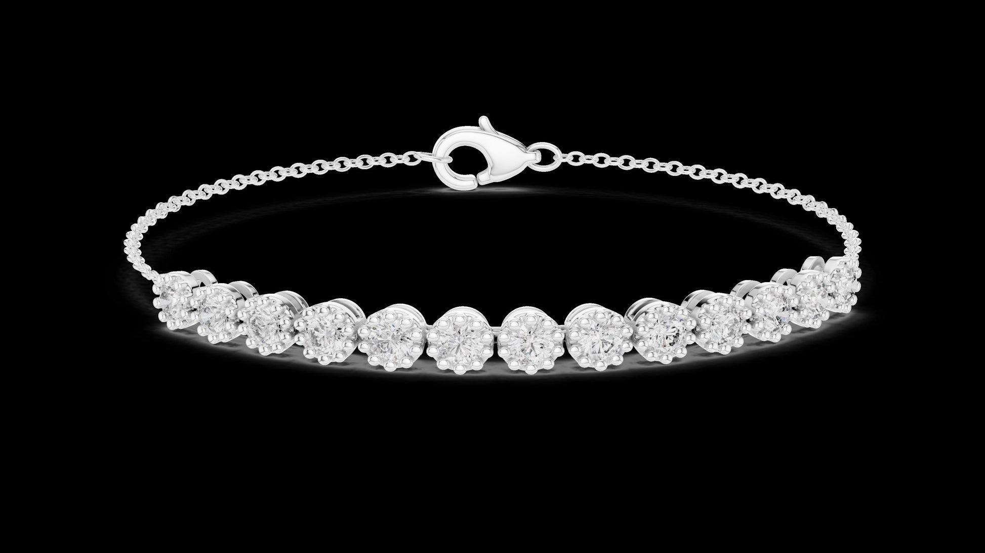Unique Designer Tennis bracelet. Women's bracelet. High End Jewelry. Gold. Diamond. GLBR0008.