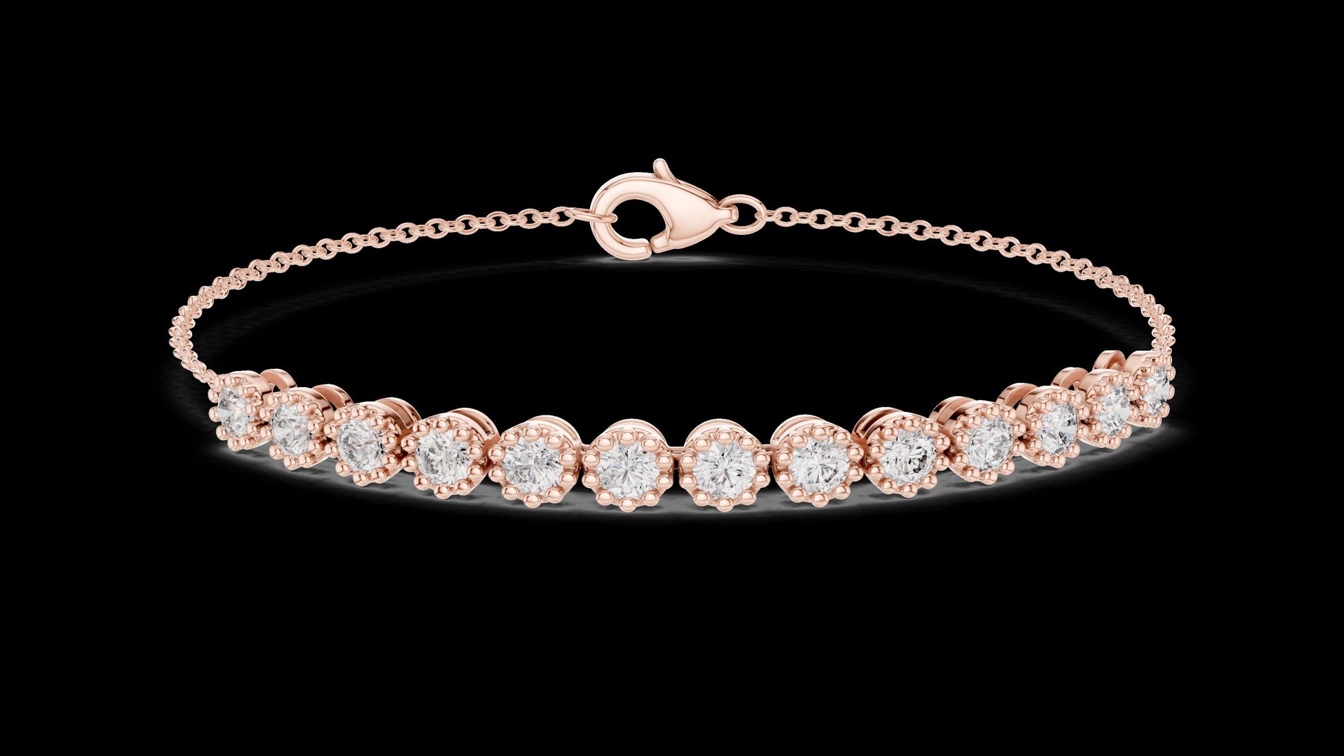 Unique Designer Tennis bracelet. Women's bracelet. High End Jewelry. Gold. Diamond. GLBR0008.