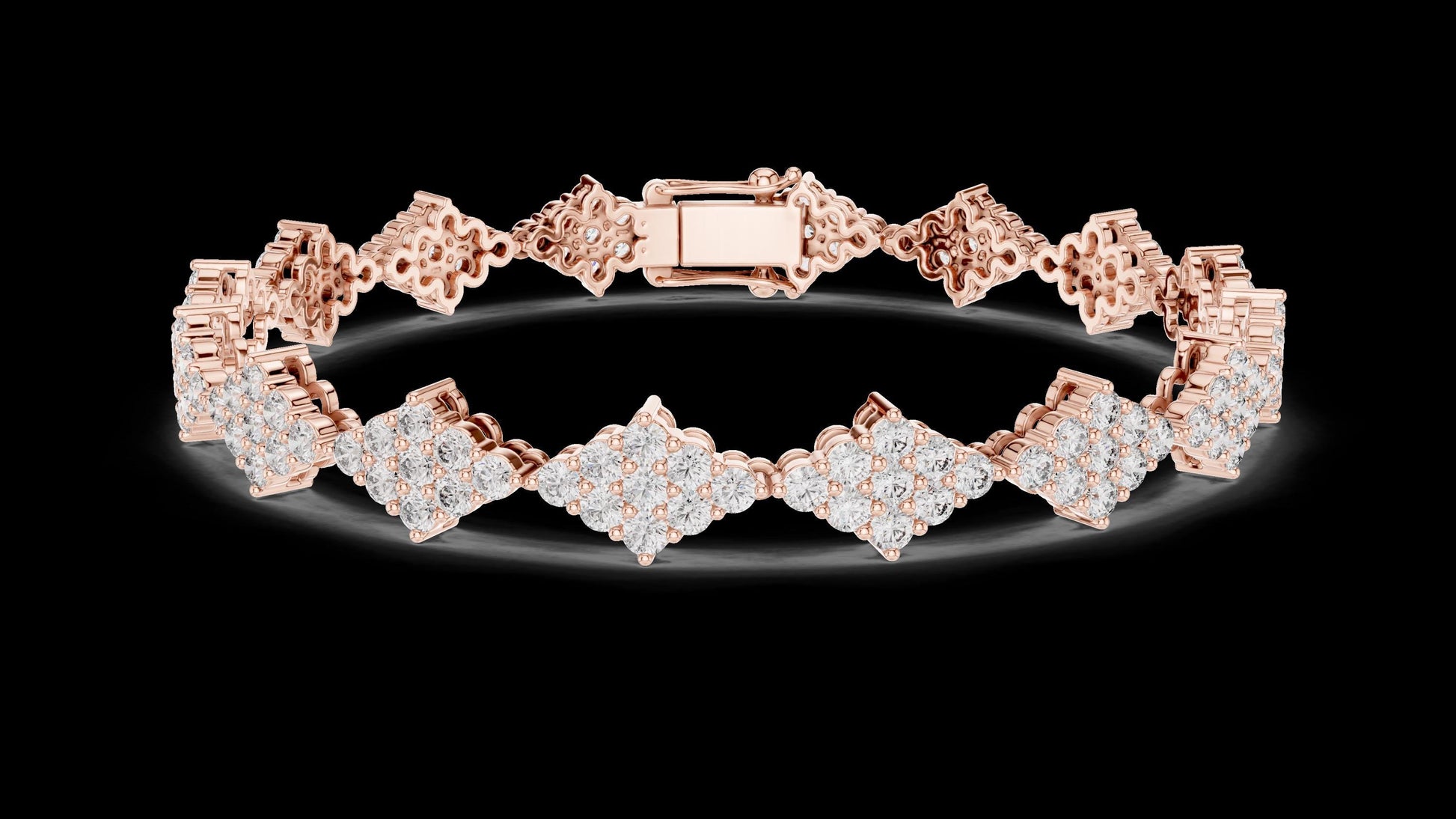 Unique Designer Tennis bracelet. Women's bracelet. High End Jewelry. Gold. Diamond. GLBR0053.
