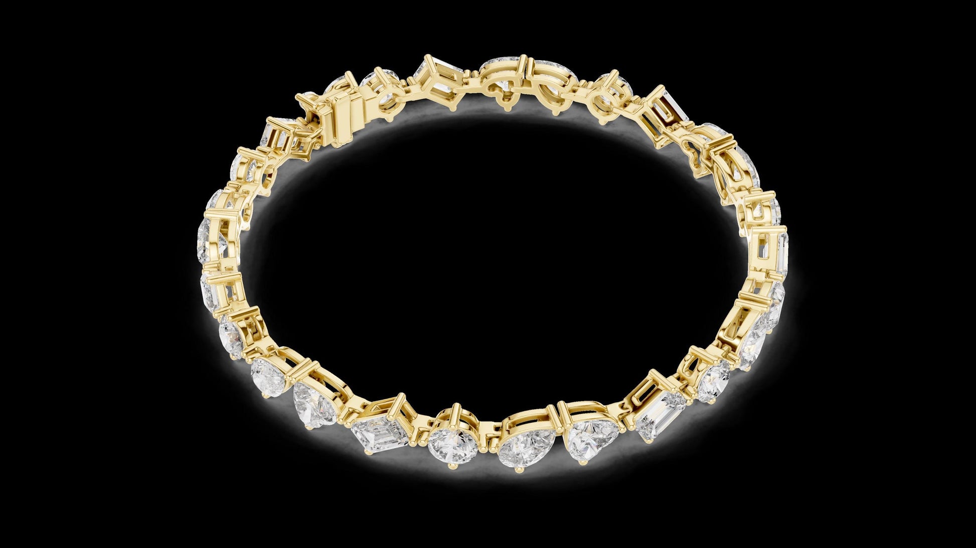 Unique Designer Bracelet high-end Jewelry. For women. Diamond. 14 Karat Gold.
