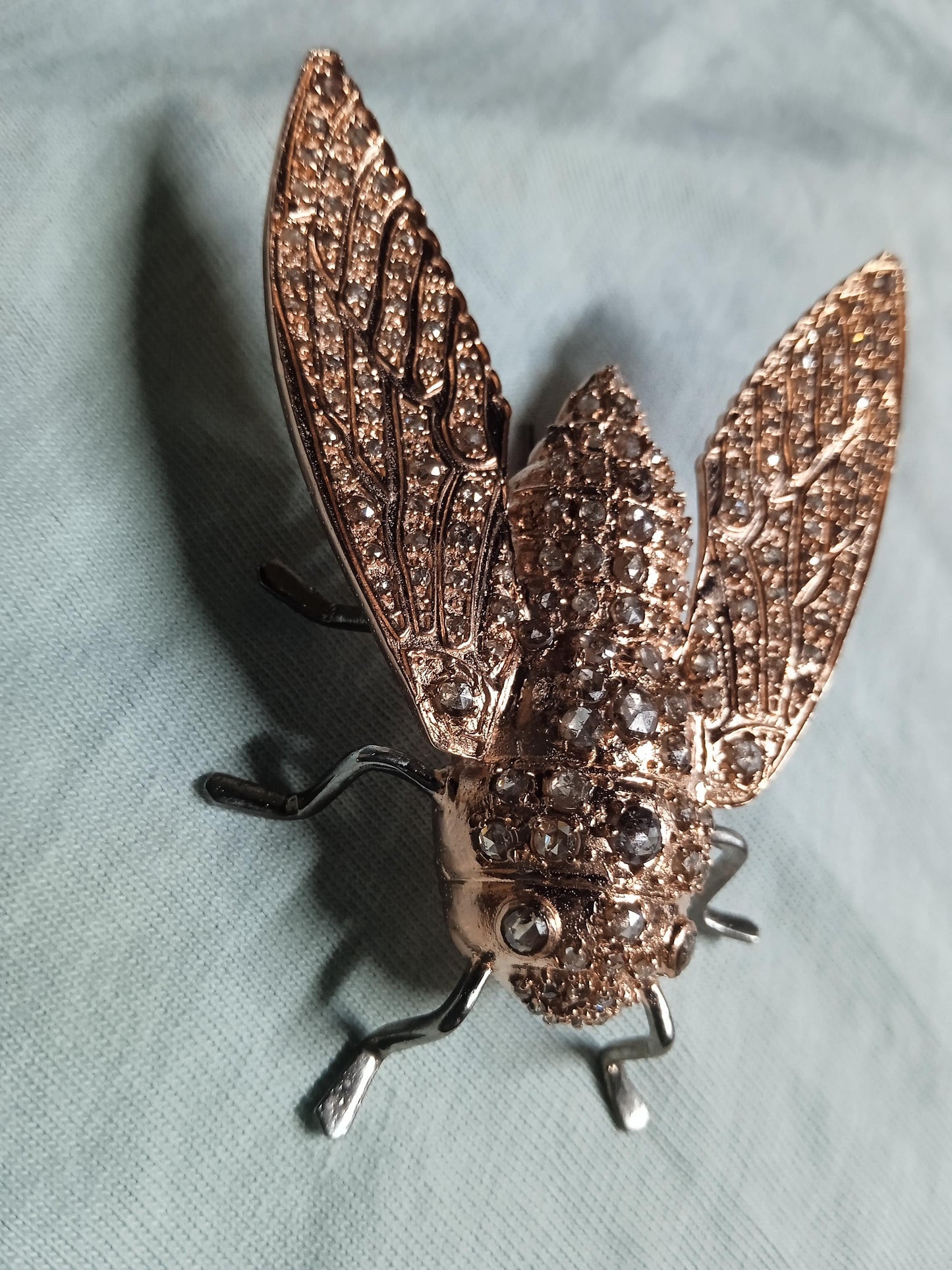 2.5ct Natural Diamond 925 Sterling Silver Bee Brooch