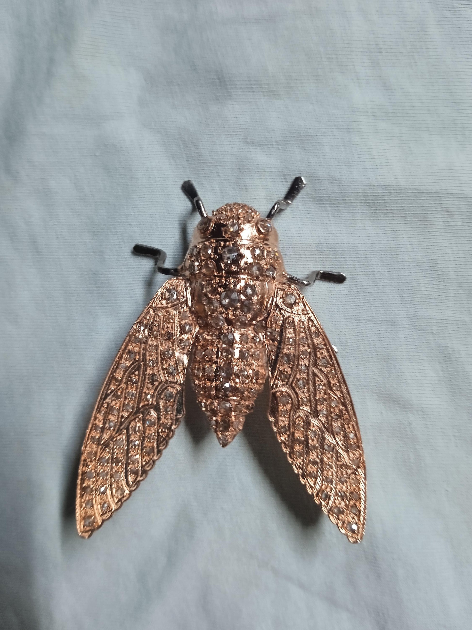 2.5ct Natural Diamond 925 Sterling Silver Bee Brooch
