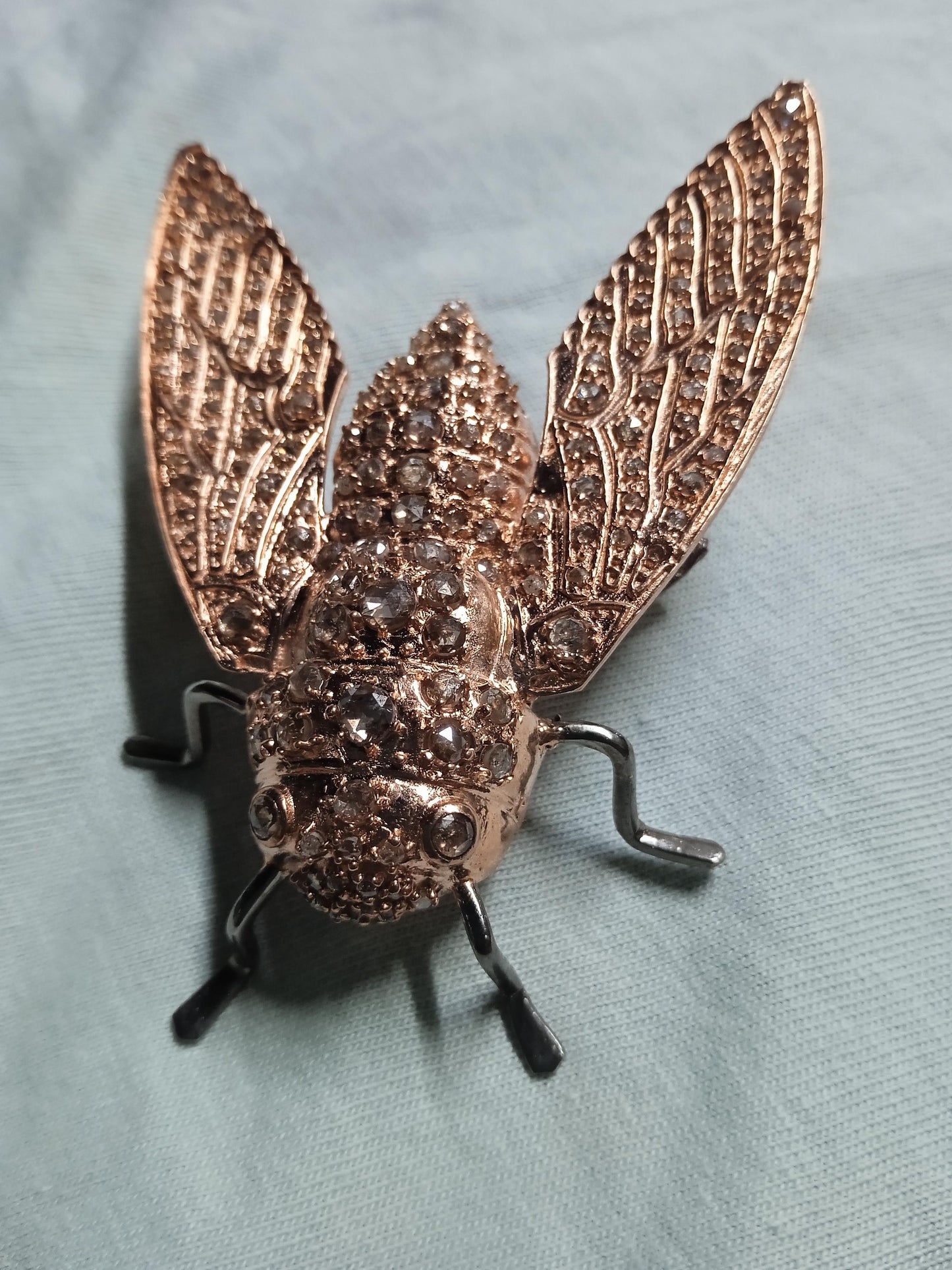 2.5ct Natural Diamond 925 Sterling Silver Bee Brooch