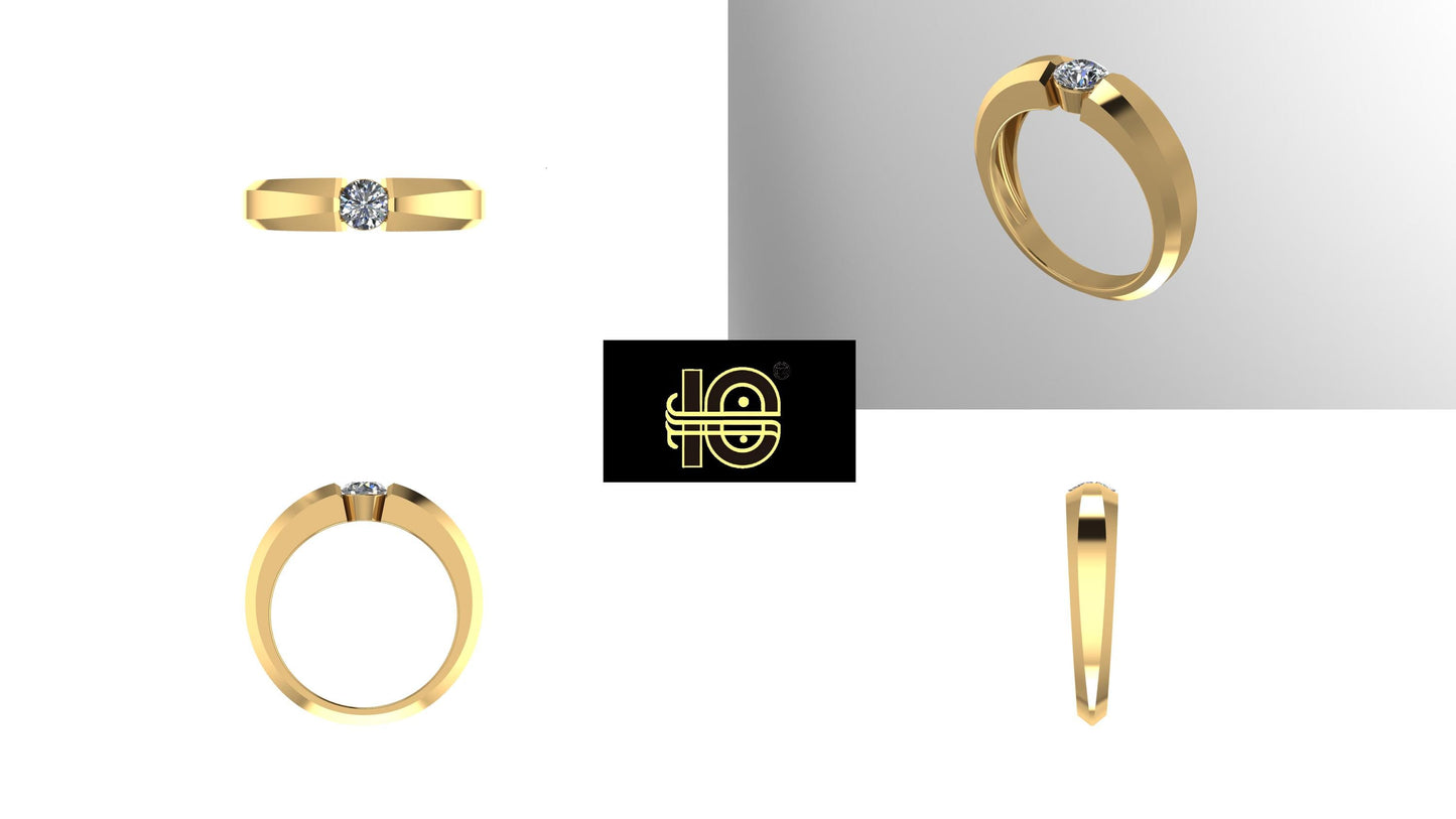 Men's Statement ring G005, High-End Jewelry. Gold Ring. Diamond Ring.