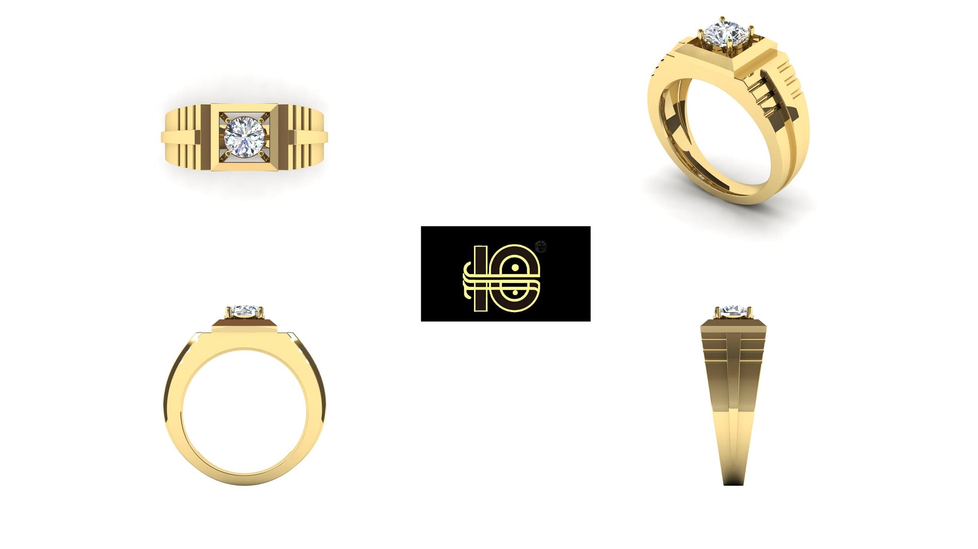 Men's Statement ring G008, High-End Jewelry. Gold Ring. Diamond Ring.