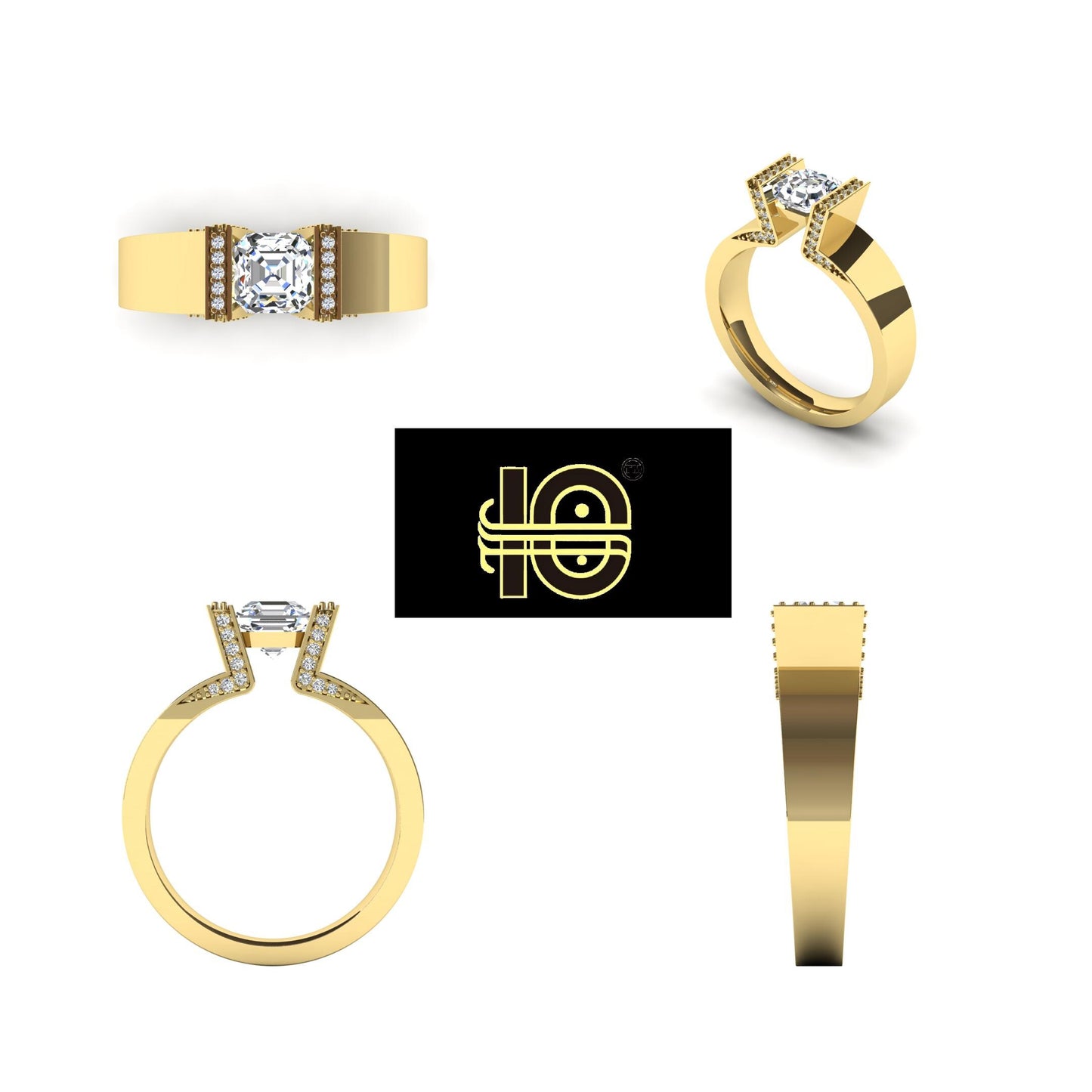 Statement ring G011, High-End Jewelry. Gold Ring. Diamond Ring. Men. Women.