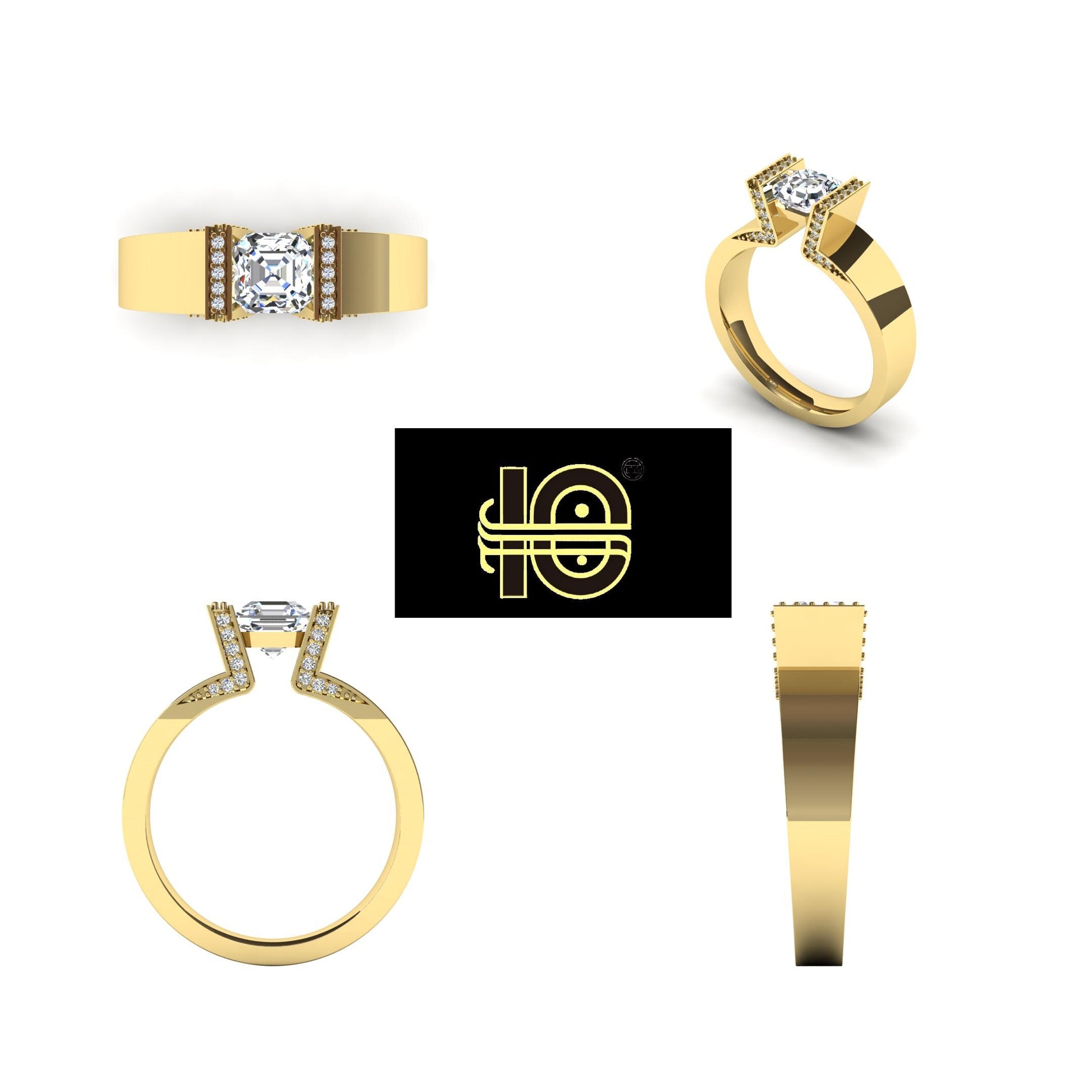 Statement ring G011, High-End Jewelry. Gold Ring. Diamond Ring. Men. Women.