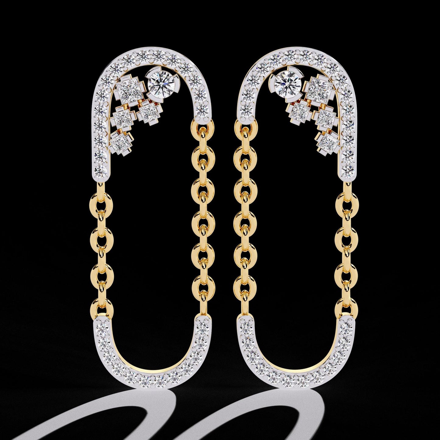 Fine jewelry Earrings. Gold earring. Abstract Style earrings.