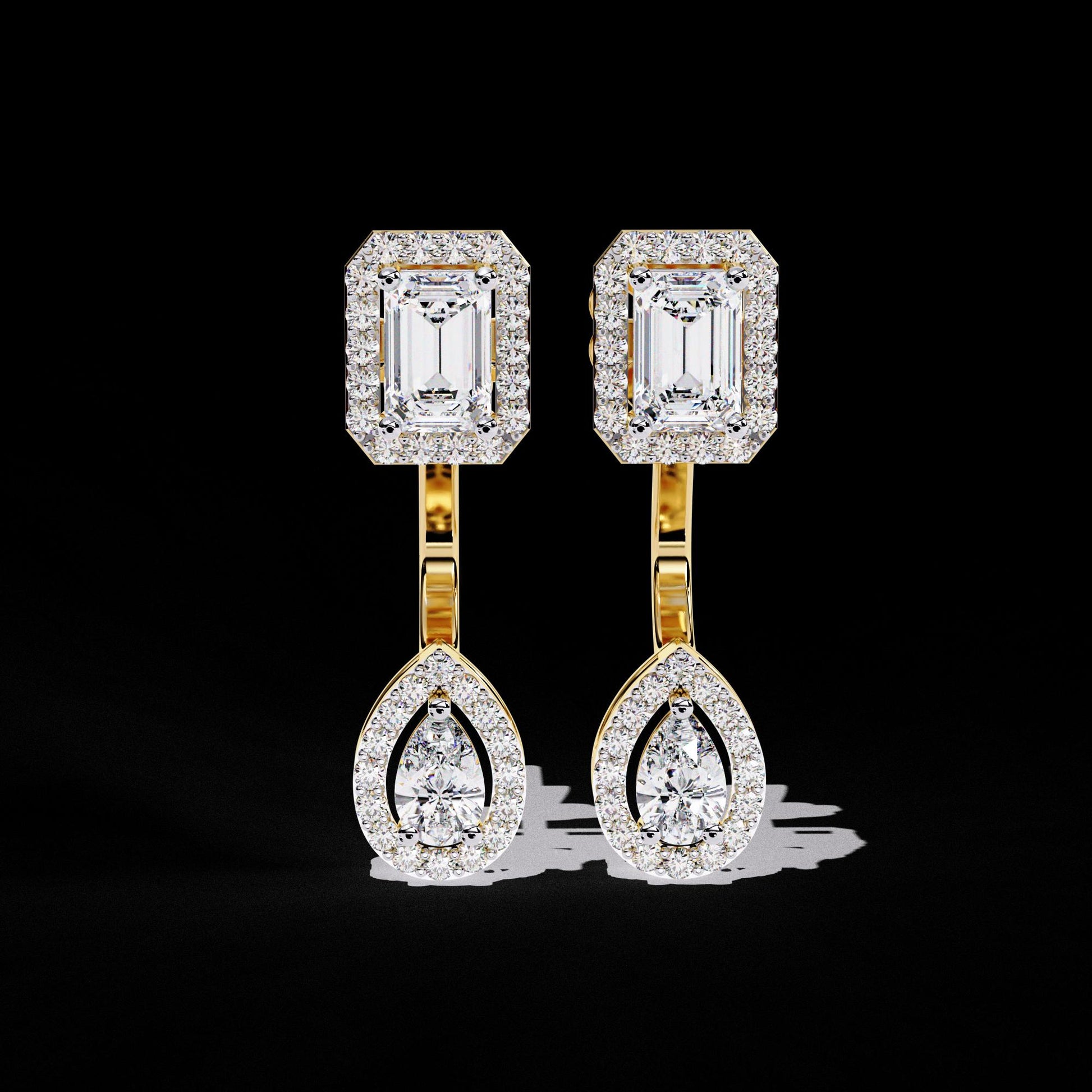 Fine jewelry Earrings. Gold earring. Abstract Style earrings.