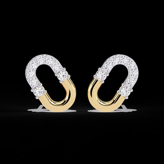 Fine jewelry Earrings. Gold earring. Abstract Style earrings.