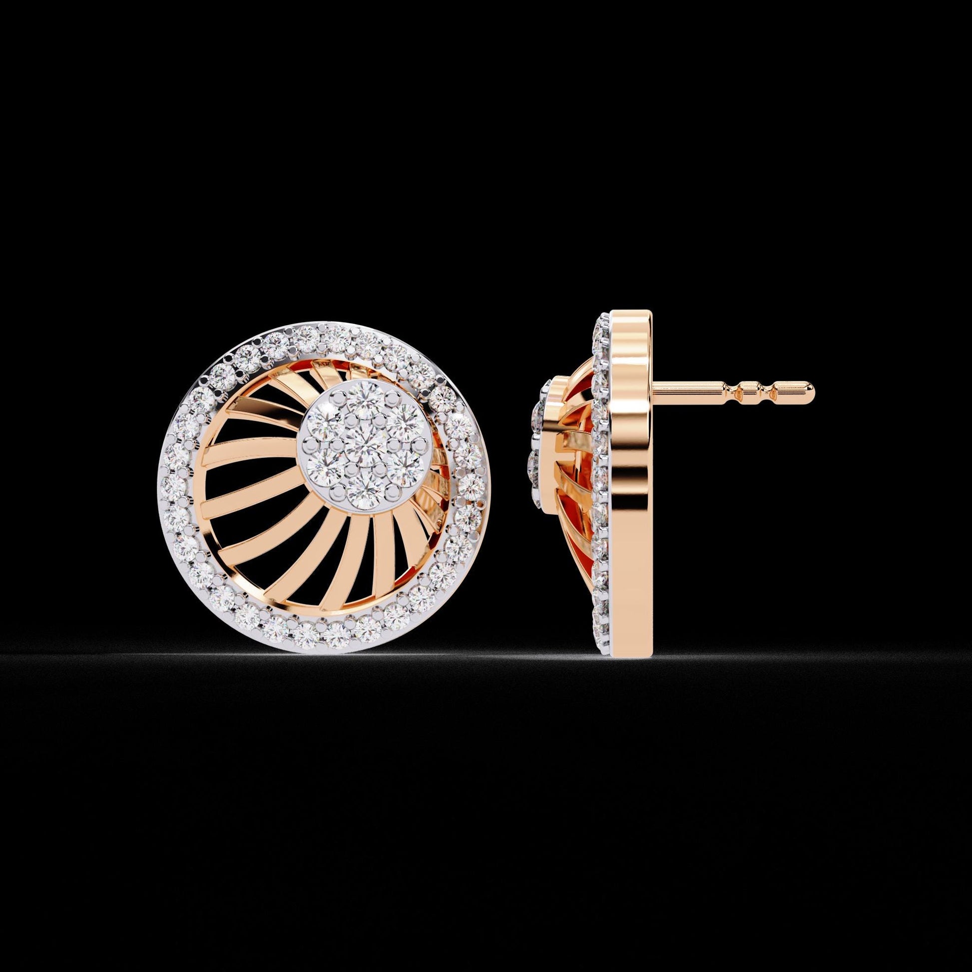 Fine jewelry Earrings. Gold earring. Abstract Style earrings.
