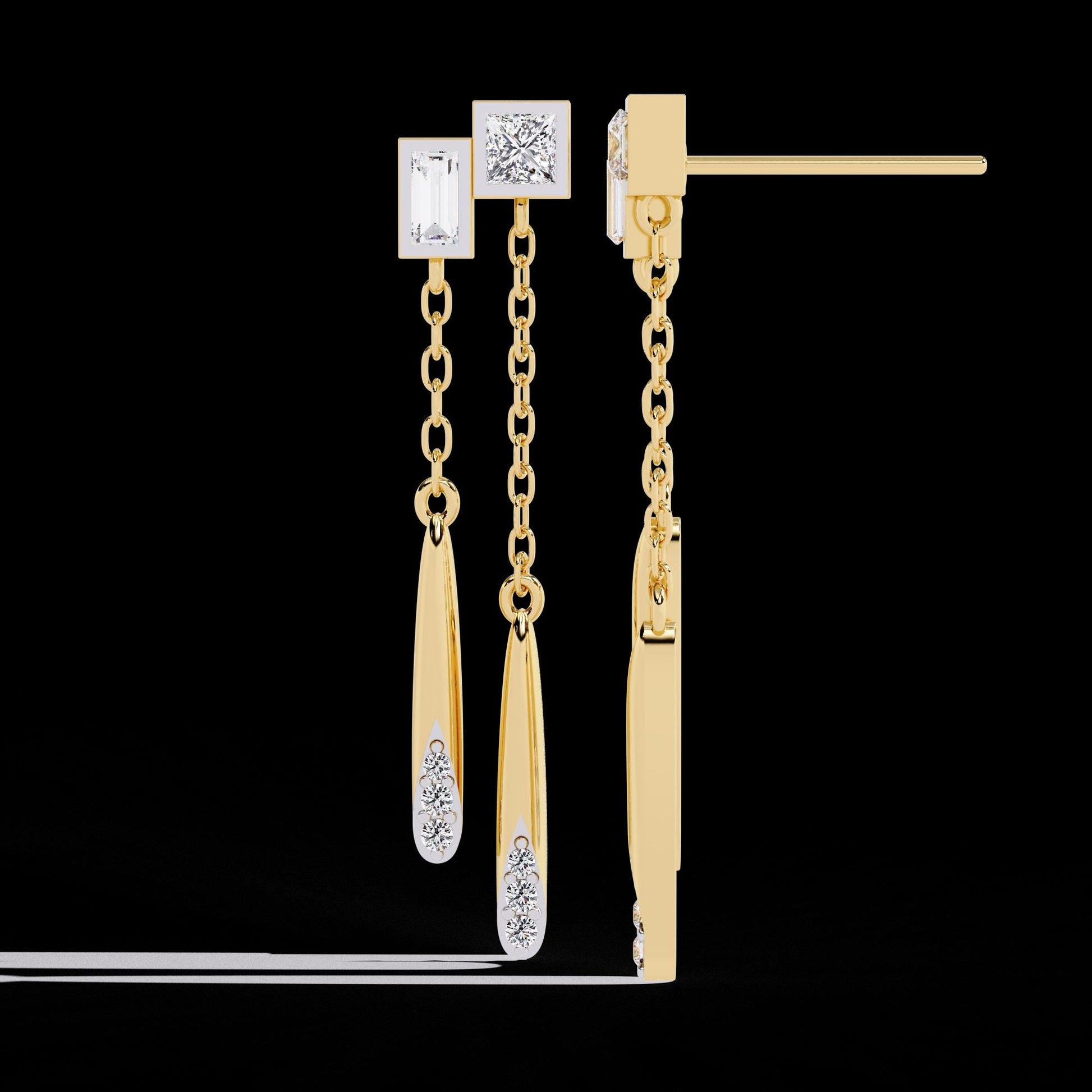 Fine jewelry Earrings. Gold earring. Abstract Style earrings.