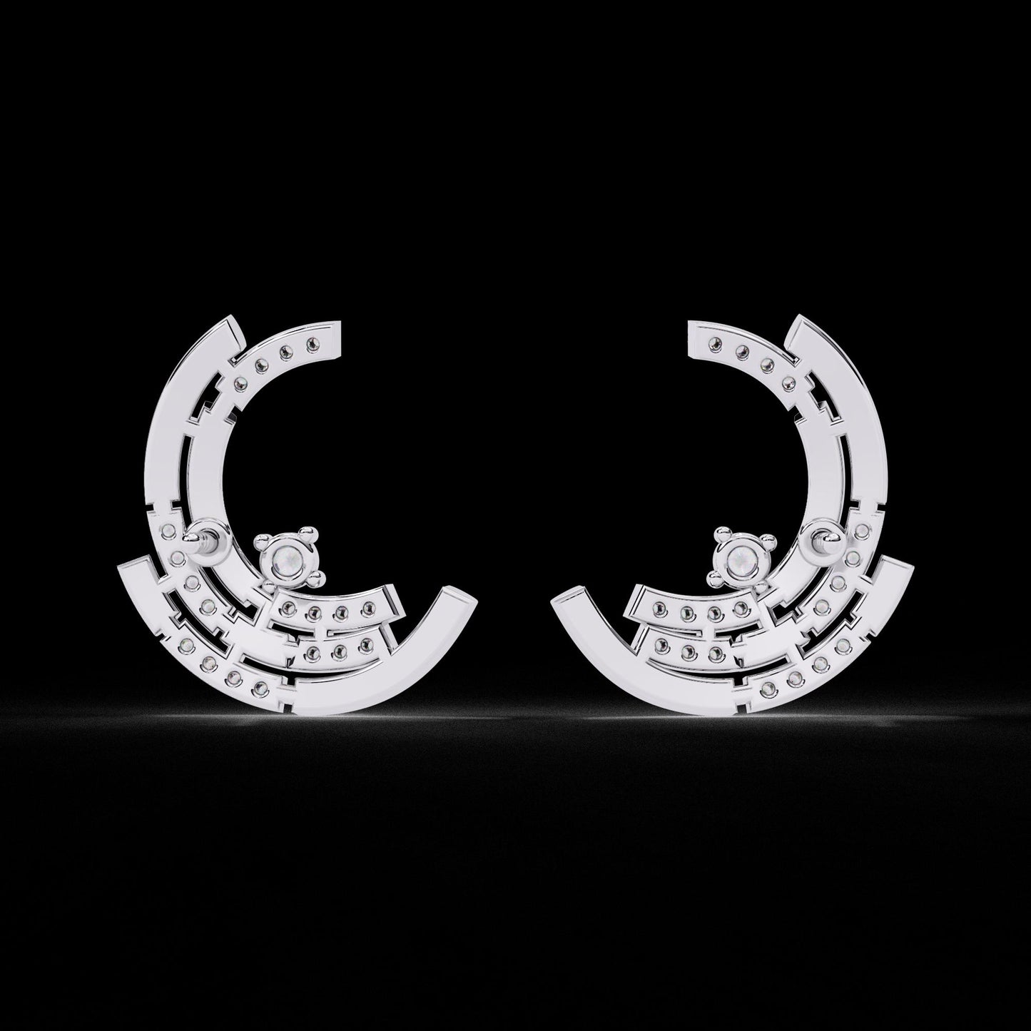 Fine jewelry Earrings. Gold earring. Abstract Style earrings.