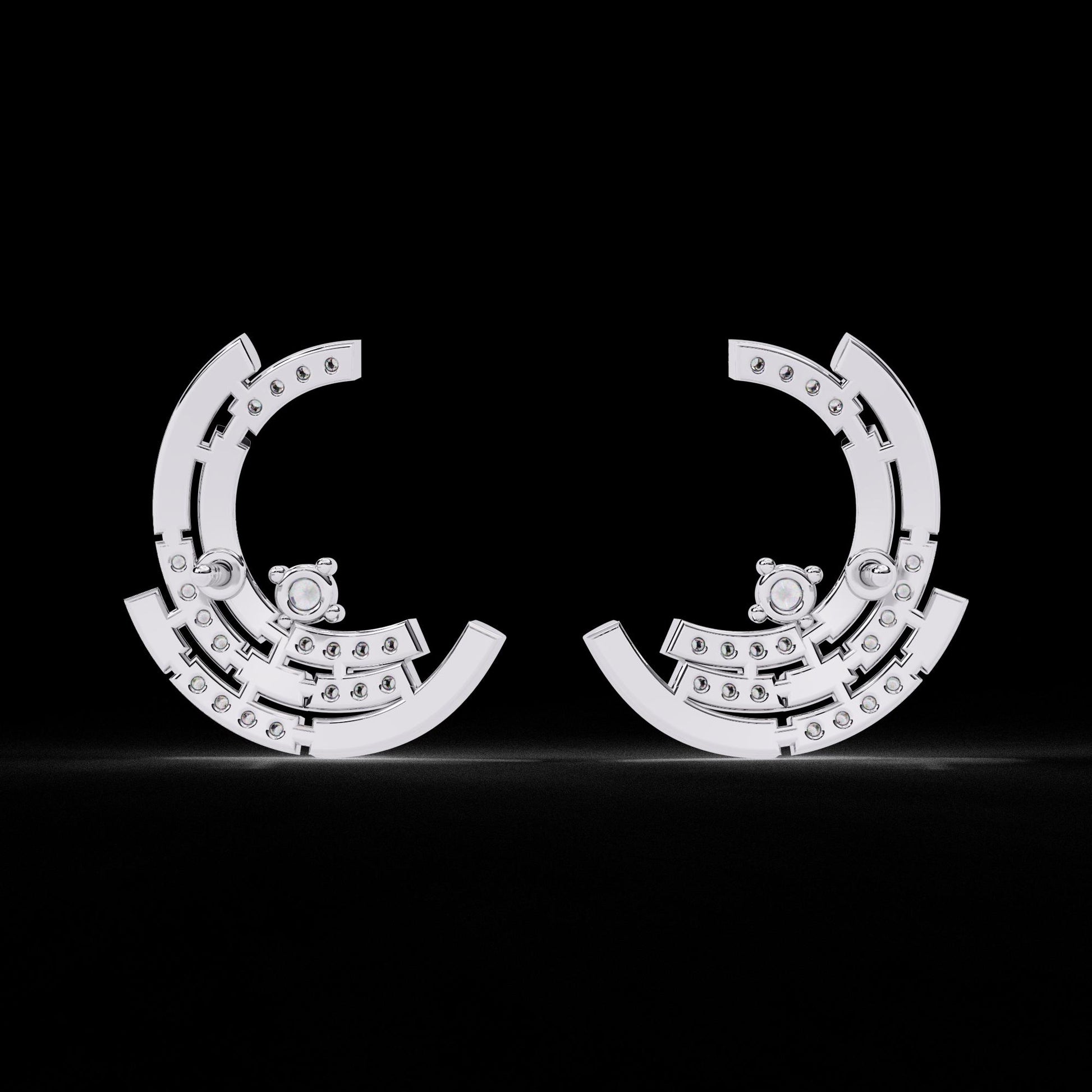 Fine jewelry Earrings. Gold earring. Abstract Style earrings.