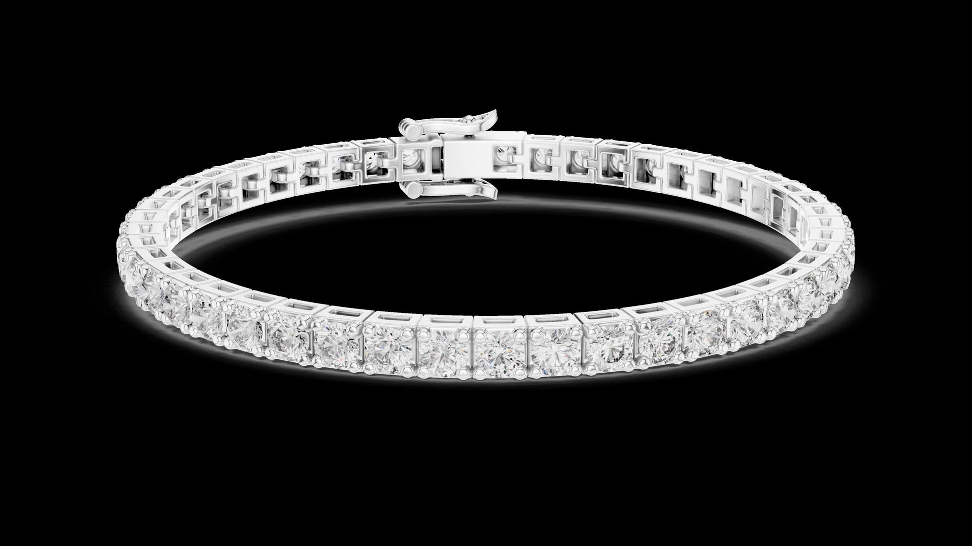 Unique Designer Tennis bracelet. Women's bracelet. High End Jewelry. Gold. Diamond. FBR00294.