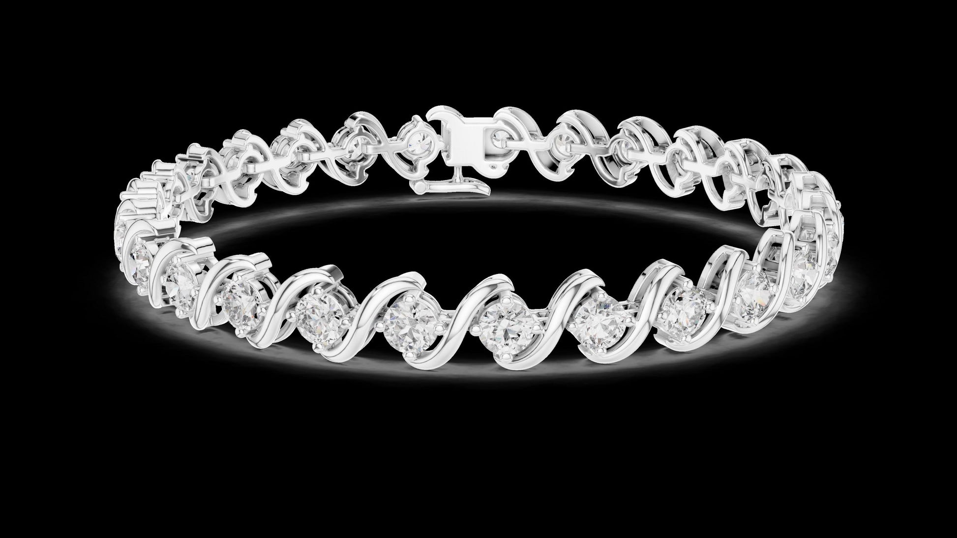 Unique Designer Tennis bracelet. Women's bracelet. High End Jewelry. Gold. Diamond. FBR0137.
