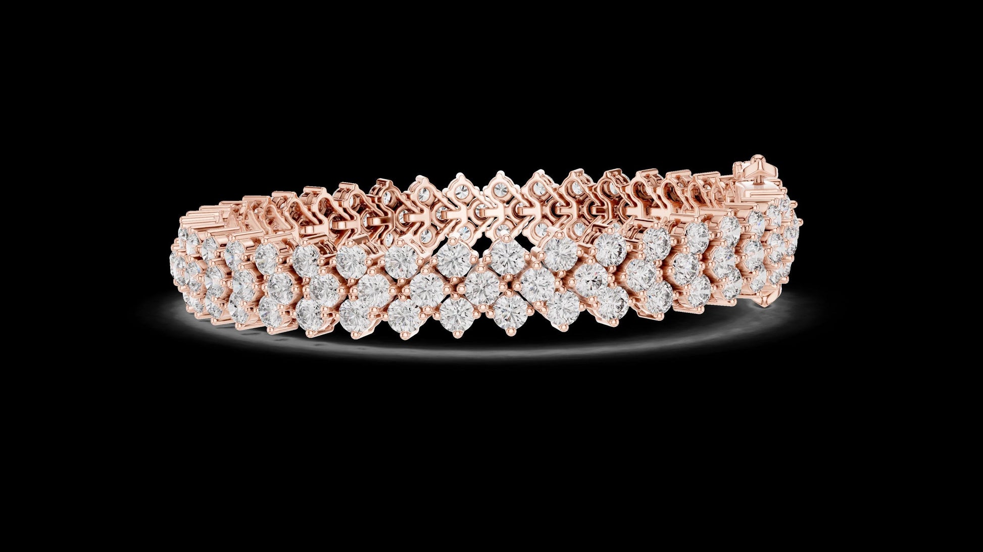 Unique Designer Tennis bracelet. Women's bracelet. High End Jewelry. Gold. Diamond. FBR0138.