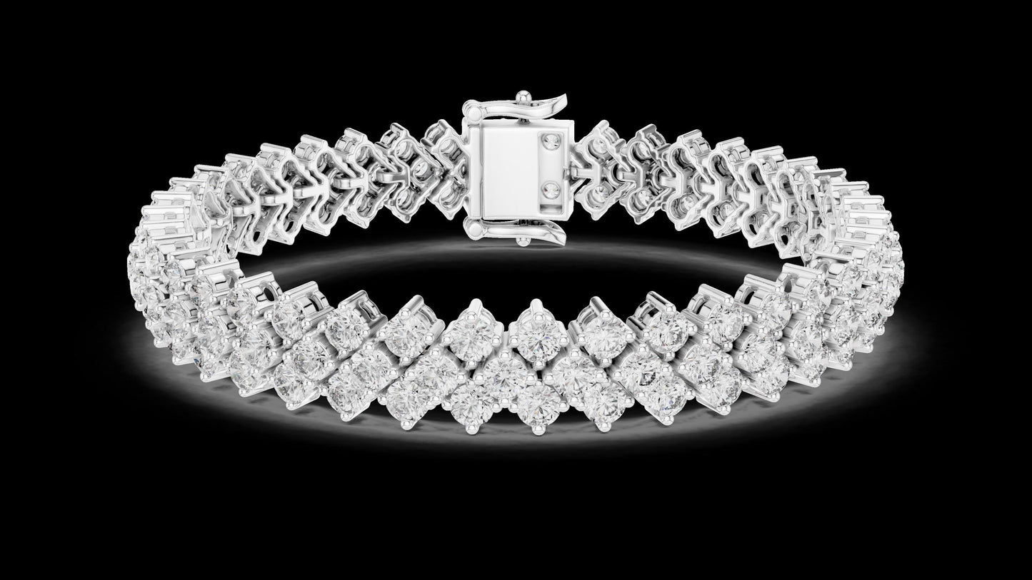 Unique Designer Tennis bracelet. Women's bracelet. High End Jewelry. Gold. Diamond. FBR0138.