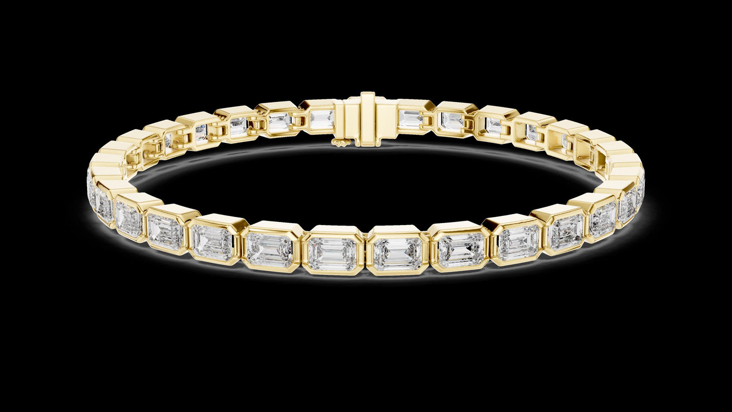 Unique Designer Tennis bracelet. Women's bracelet. High End Jewelry. Gold. Diamond. GLBR0002.